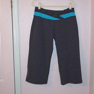 Lululemon GROOVE Crop Size 12 PANTS Luon WIDE LEG Mid Rise POCKET Cinch Cuff